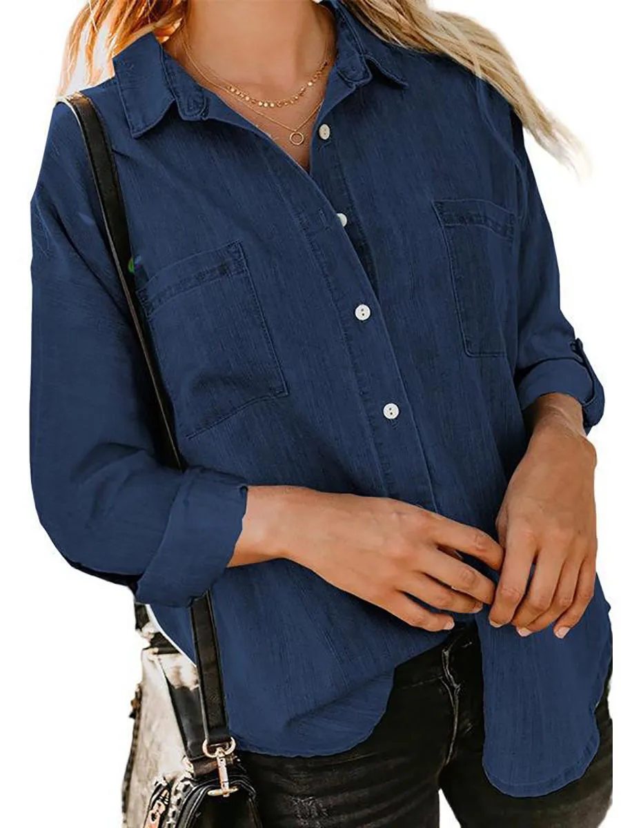 Stunncal Loose Long-Sleeved Casual Blouse (8 colors)