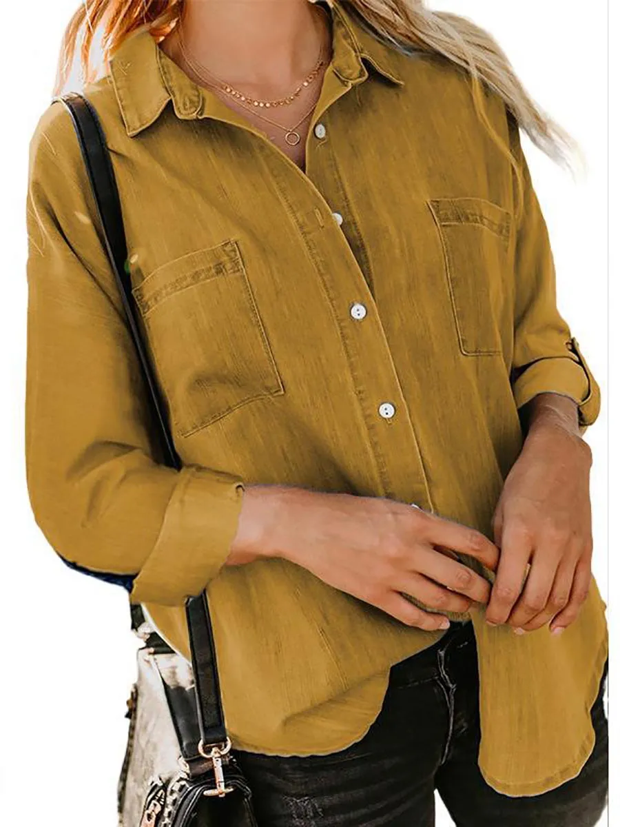 Stunncal Loose Long-Sleeved Casual Blouse (8 colors)