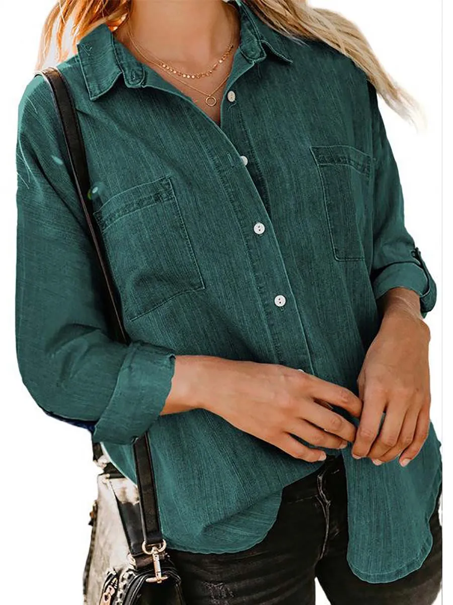 Stunncal Loose Long-Sleeved Casual Blouse (8 colors)