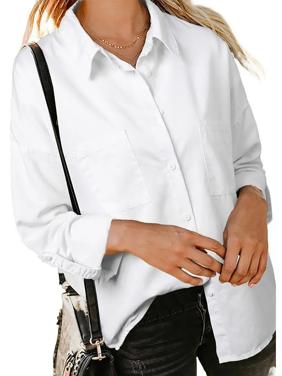 Stunncal Loose Long-Sleeved Casual Blouse (8 colors)