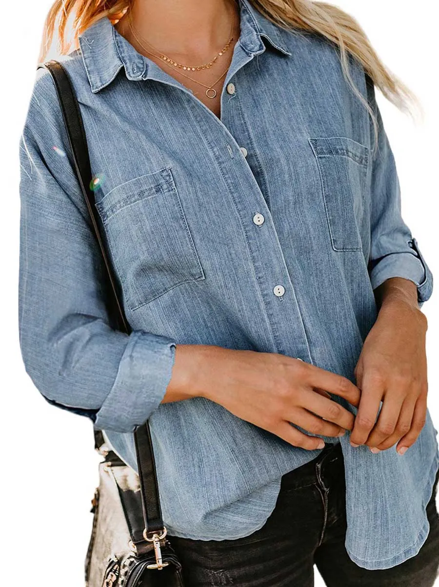 Stunncal Loose Long-Sleeved Casual Blouse (8 colors)