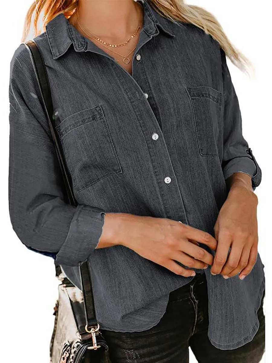 Stunncal Loose Long-Sleeved Casual Blouse (8 colors)