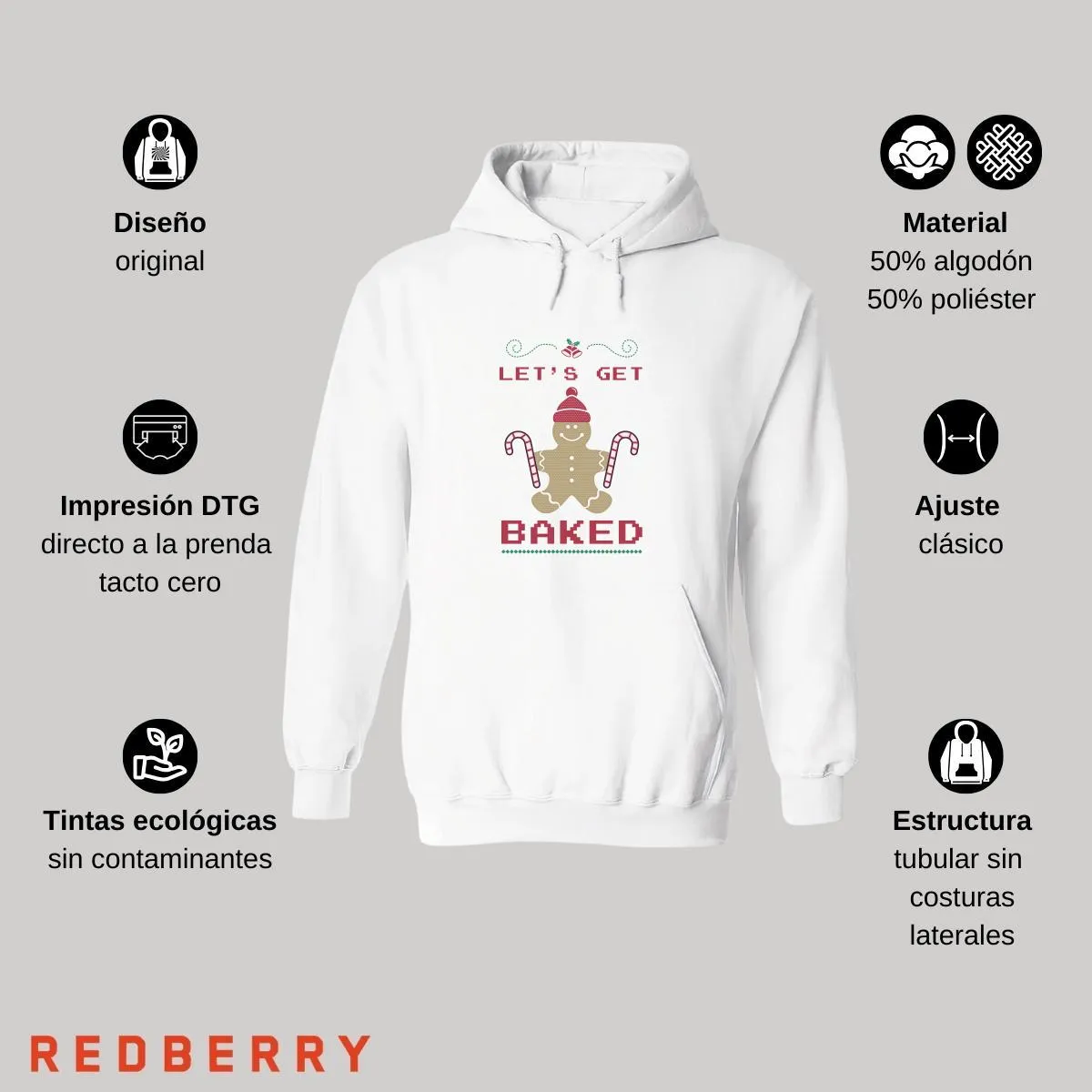 Sudadera Deportiva Mujer Navideña Hoodie 016