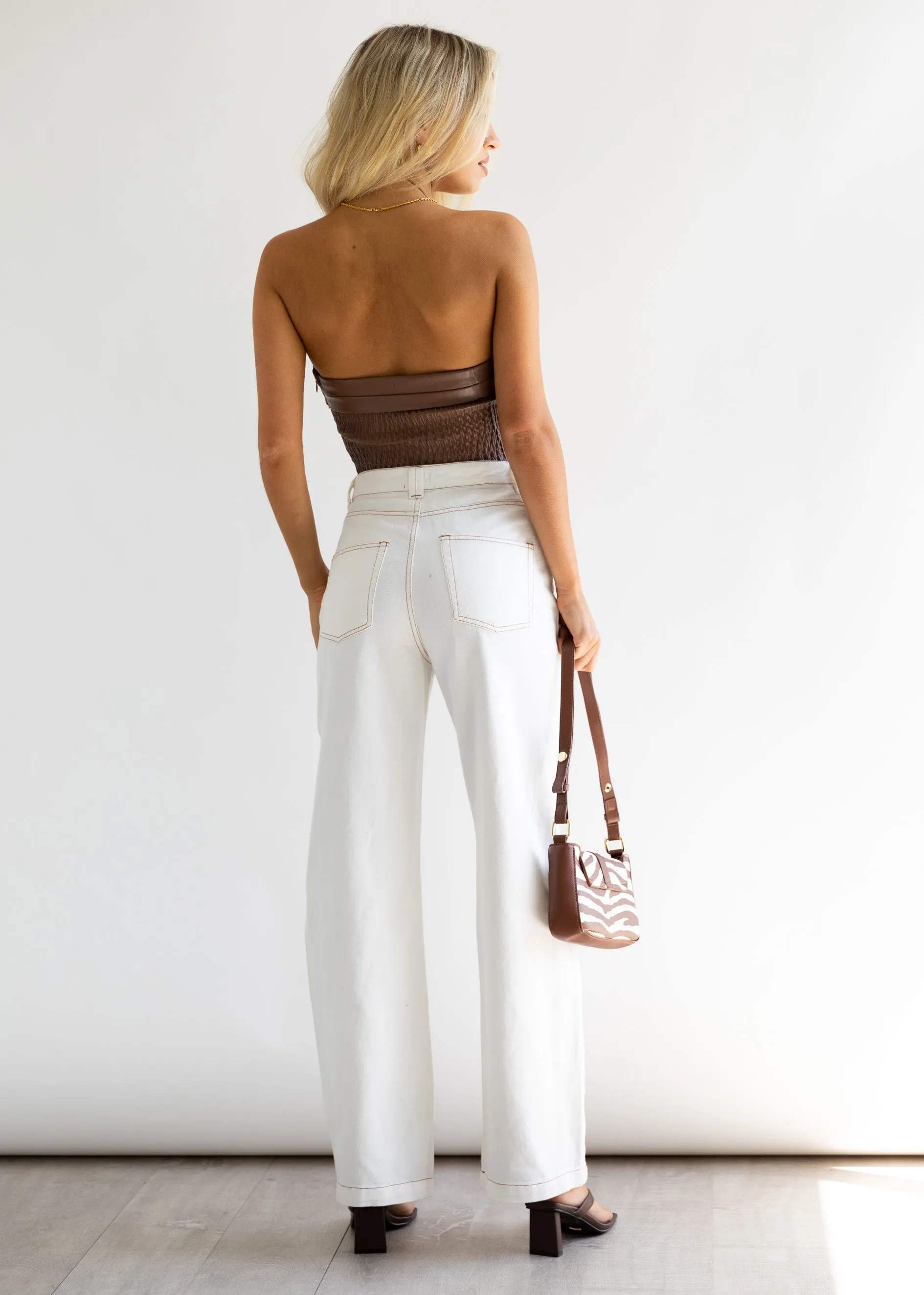 Texah Wide Leg Jeans - Off White