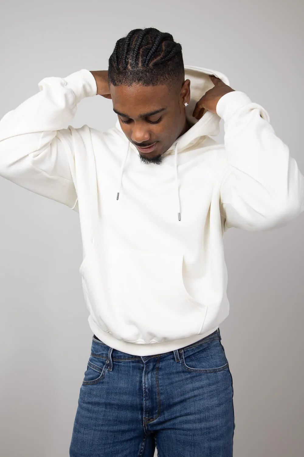 The North Face Evolution Vintage Hoodie for Men in White Dune | NF0A84GE-QLI-WHT