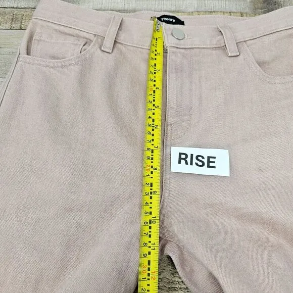 Theory Jeans Size 26 Women‎ Treeca Dyed Blush Pink Mid-Rise Wide Leg Crop Denim