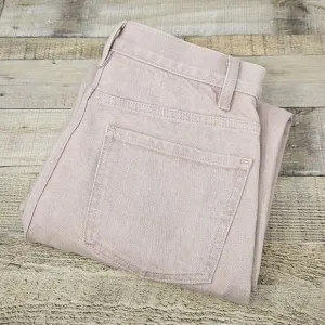 Theory Jeans Size 26 Women‎ Treeca Dyed Blush Pink Mid-Rise Wide Leg Crop Denim