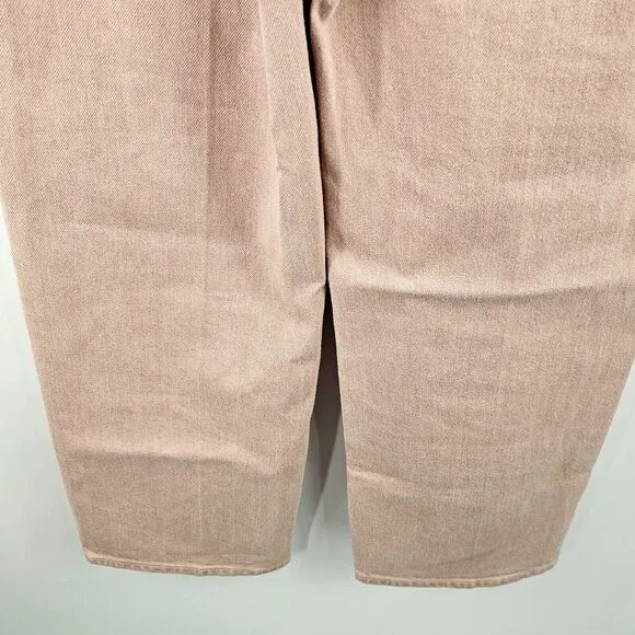 Theory Jeans Size 26 Women‎ Treeca Dyed Blush Pink Mid-Rise Wide Leg Crop Denim