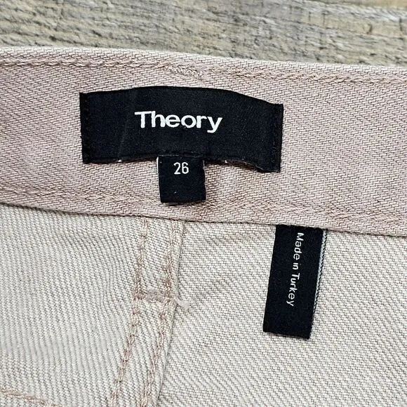 Theory Jeans Size 26 Women‎ Treeca Dyed Blush Pink Mid-Rise Wide Leg Crop Denim