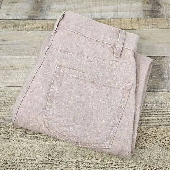 Theory Jeans Size 26 Women‎ Treeca Dyed Blush Pink Mid-Rise Wide Leg Crop Denim