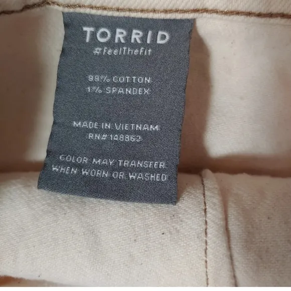 Torrid Wide Leg Jeans Woman Plus 18W Stretch Denim Button Fly Nautical Coastal