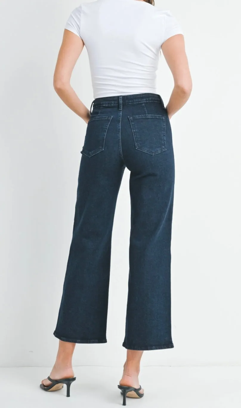 Trouser Wide Leg in Dark Denim