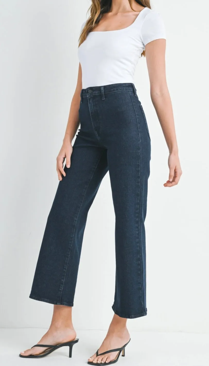 Trouser Wide Leg in Dark Denim