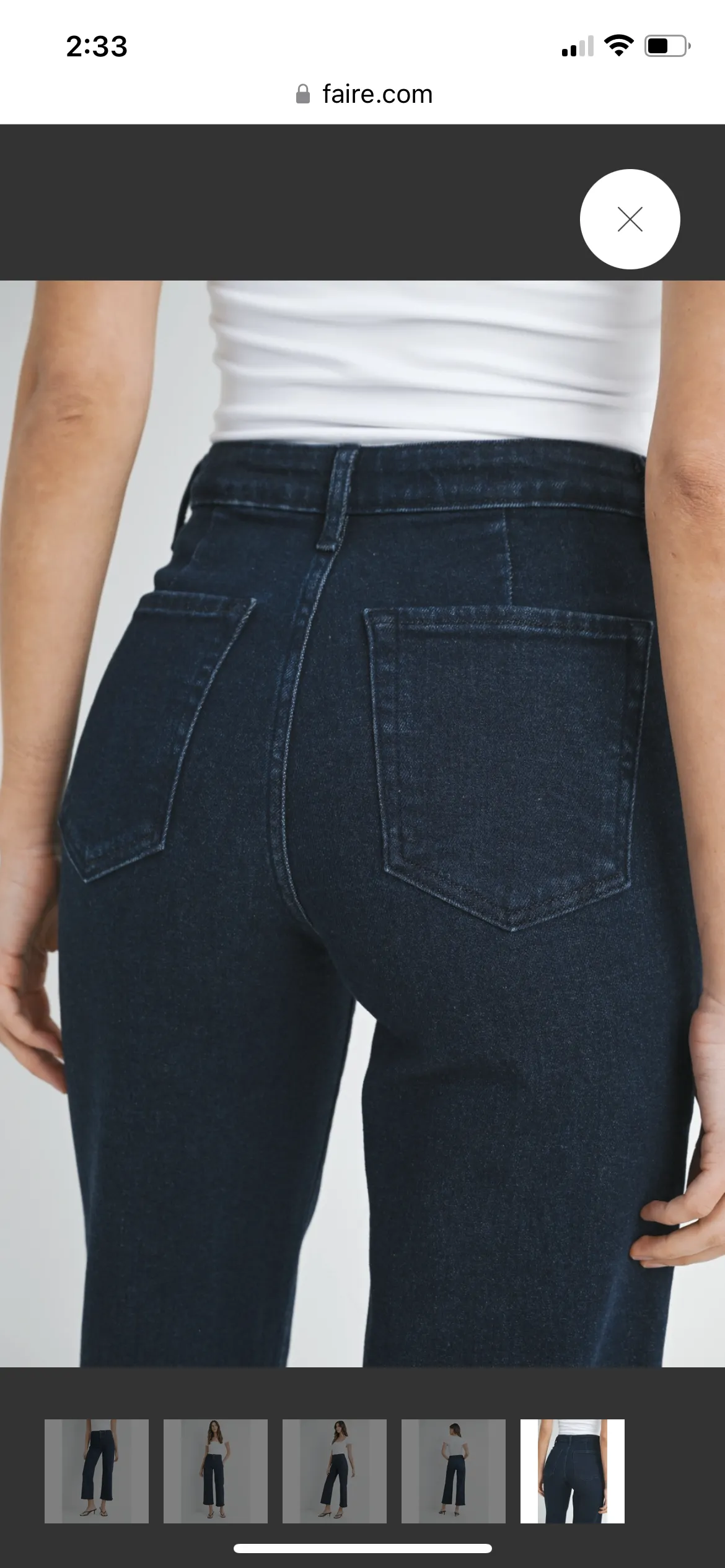 Trouser Wide Leg in Dark Denim