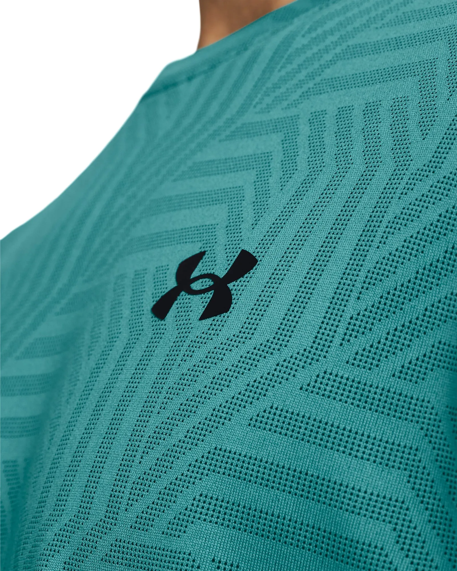 Under Armour Tech Vent Geotessa Short Sleeve Mens Training Top - Green