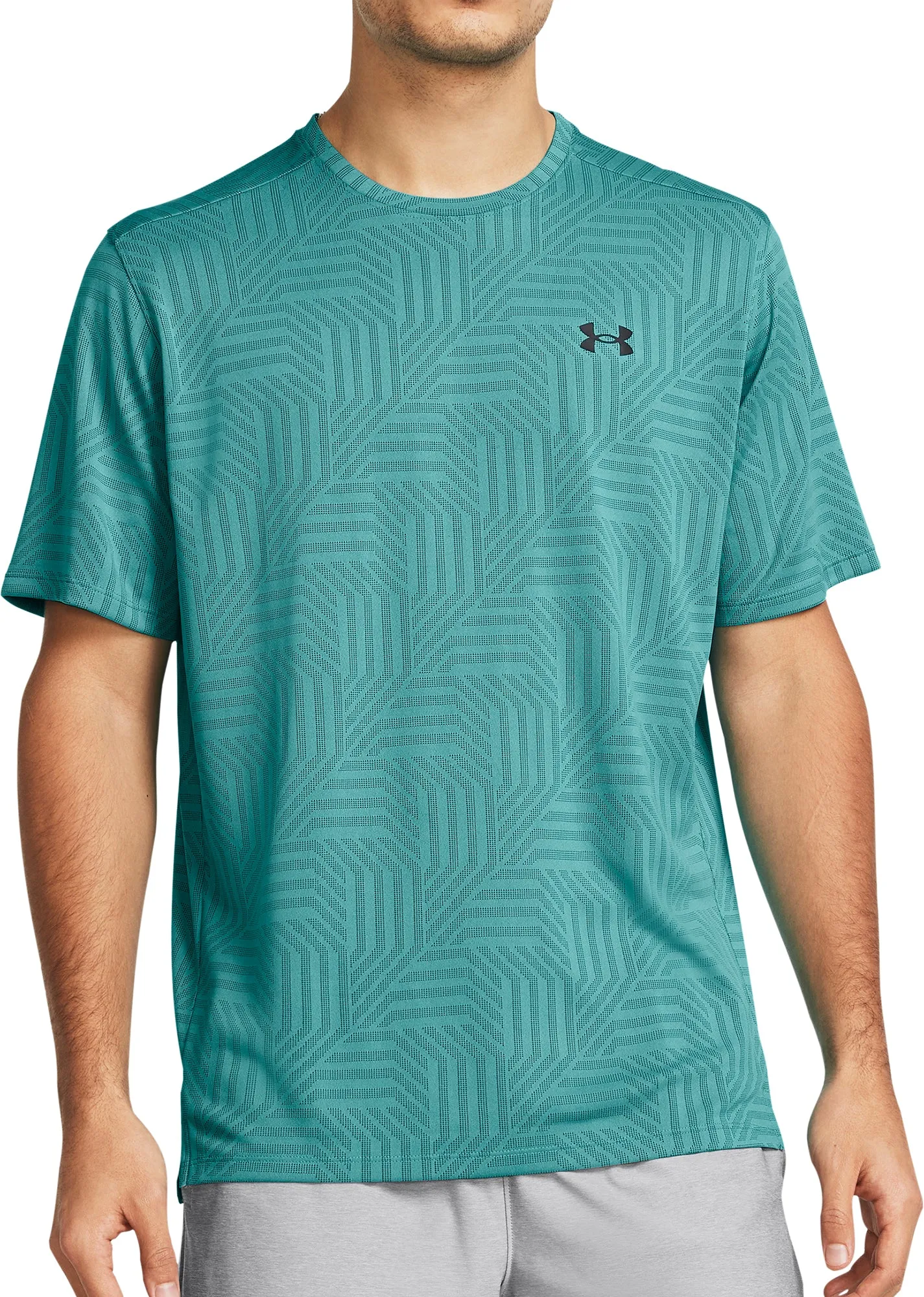 Under Armour Tech Vent Geotessa Short Sleeve Mens Training Top - Green