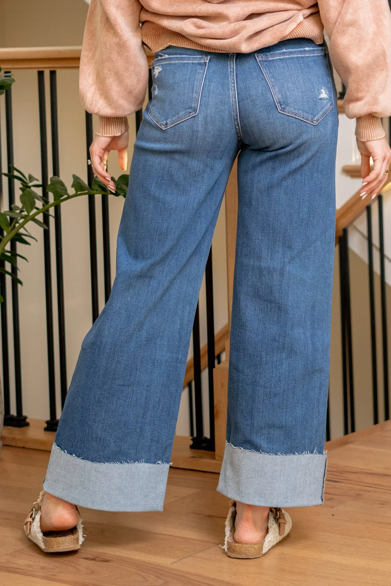 Upstate Cuffed High Rise Wide Leg