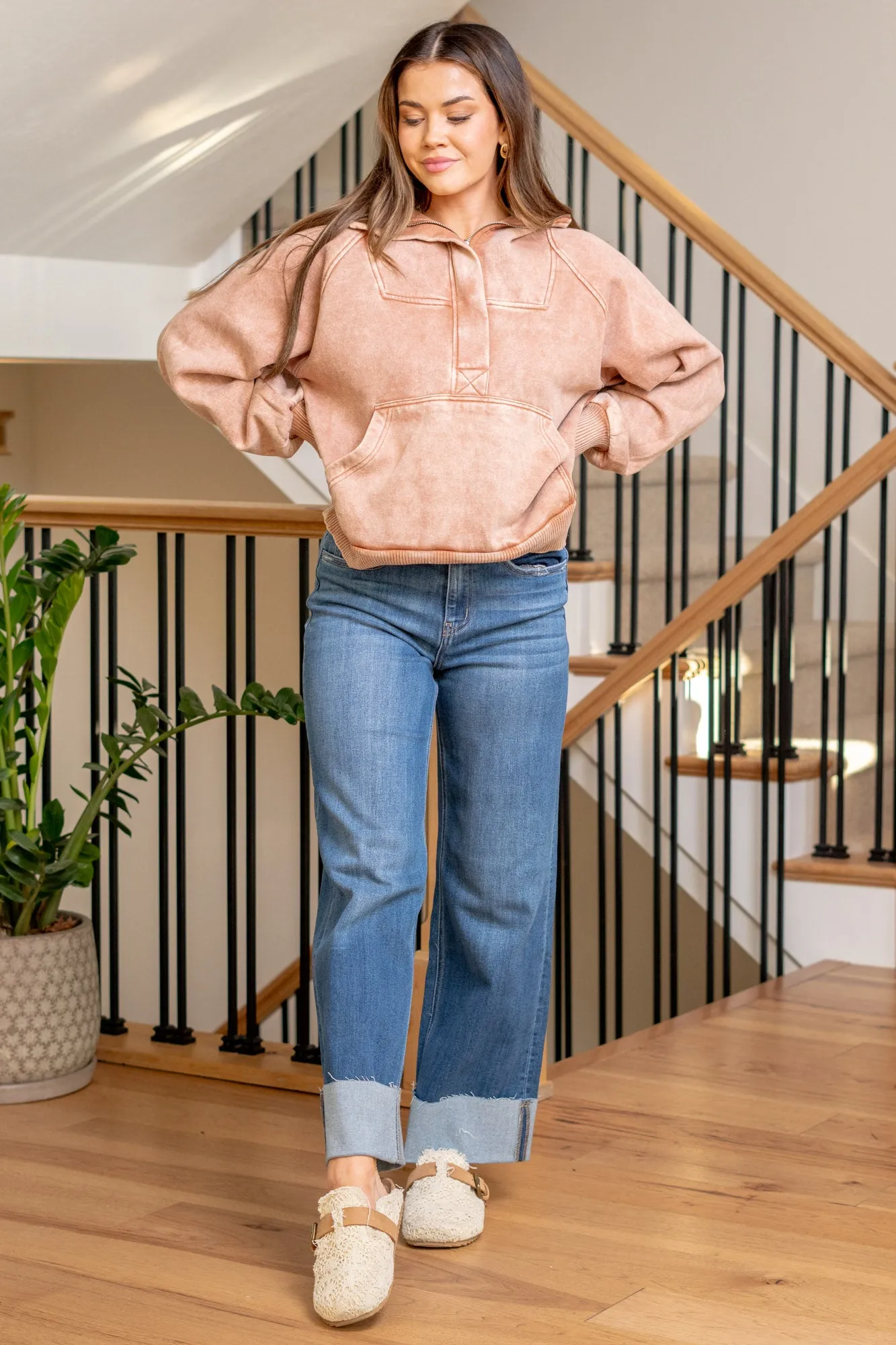 Upstate Cuffed High Rise Wide Leg