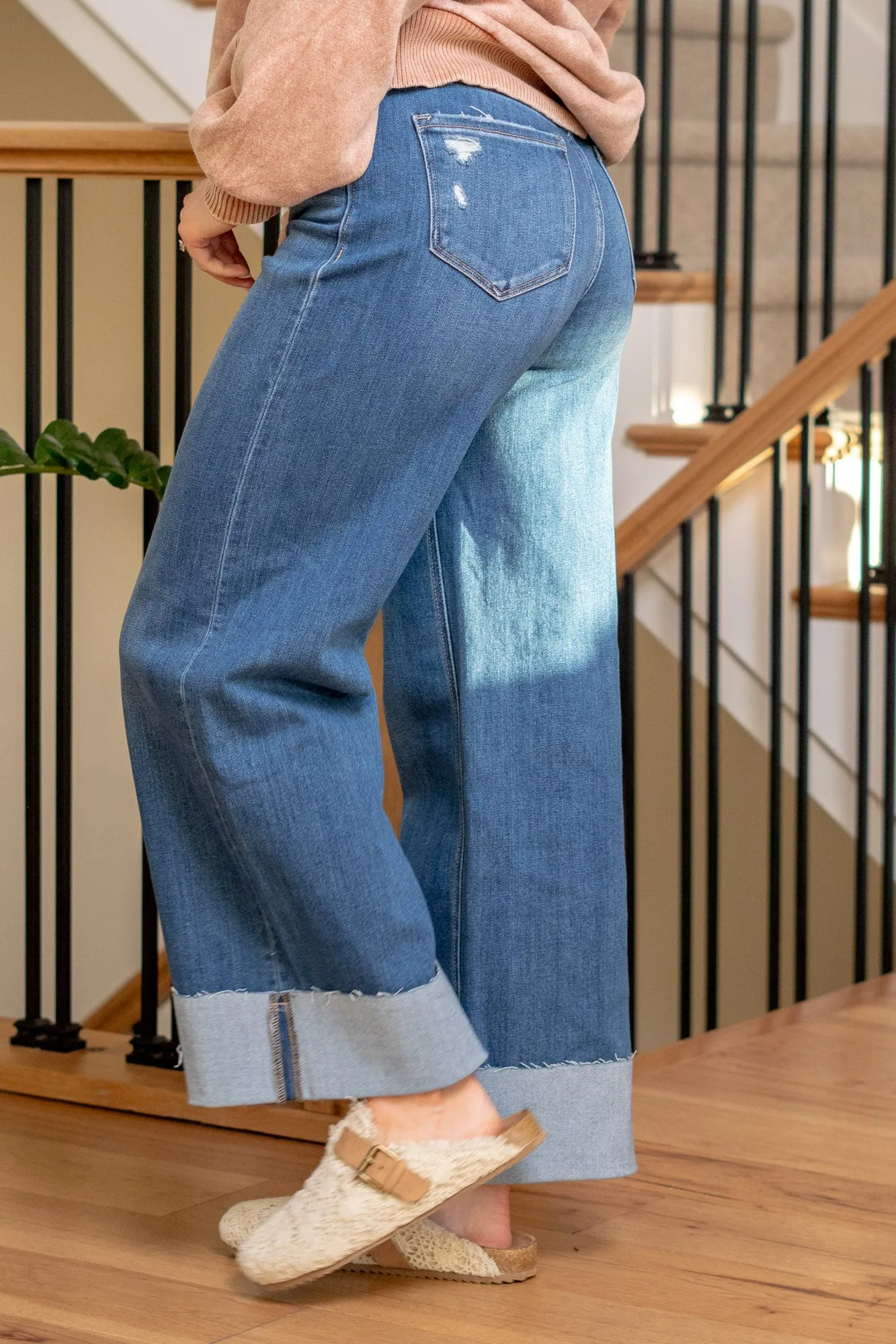 Upstate Cuffed High Rise Wide Leg