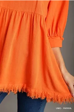 V-neck Papaya Tunic