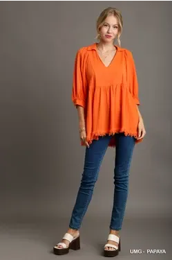 V-neck Papaya Tunic
