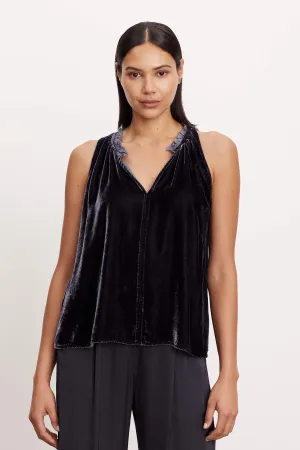 Velvet - Prima Tank Blouse in Navy