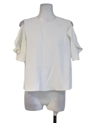 White Plain Blouse Top LB