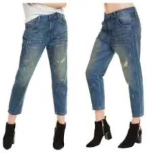Wildfox Paint Splatter Distressed Baggy Crop Jeans in Da Vinci wash, NWT