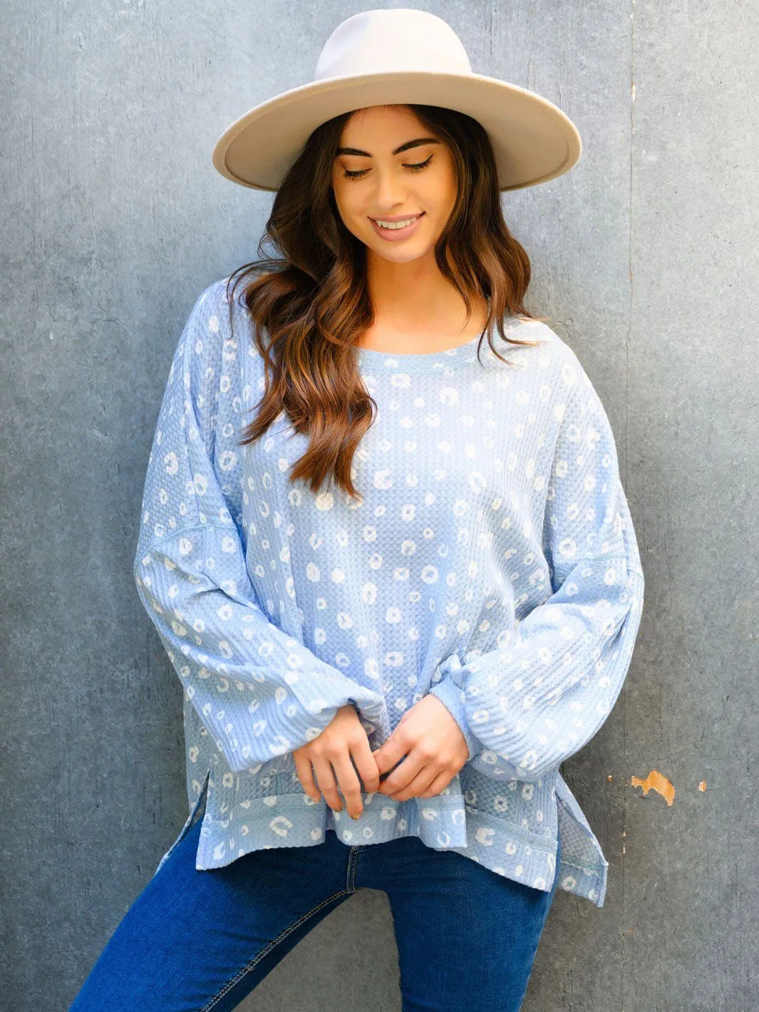 WOMEN'S ANIMAL PRINT LONG SLEEVE TOP