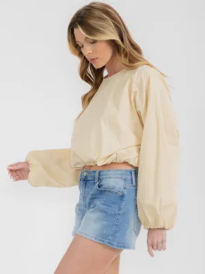 WOMEN'S LONG BALLON SLEEVE SOLID TOP