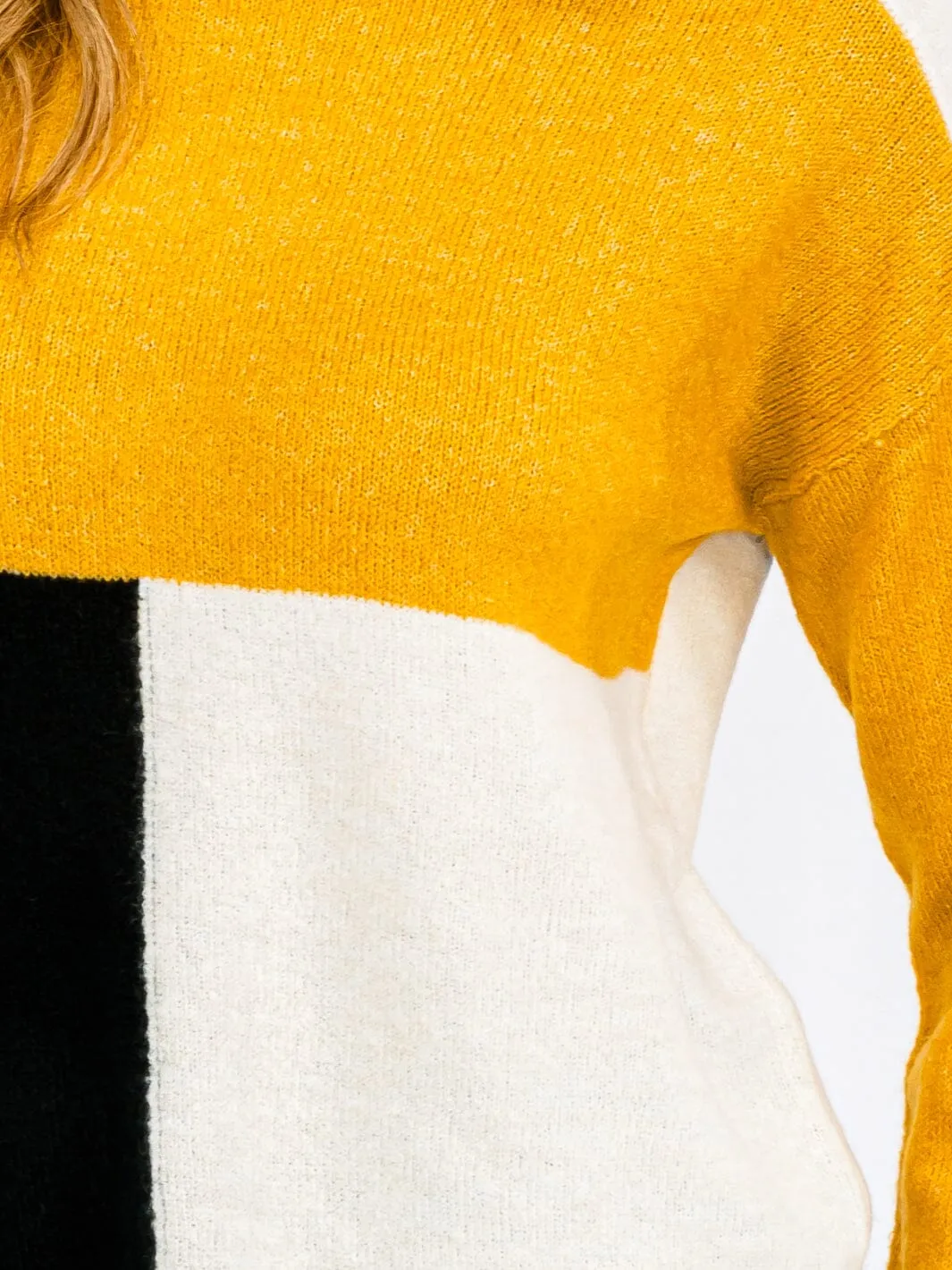 WOMEN'S LONG SLEEVE COLORBLOCK BLOUSE TOP
