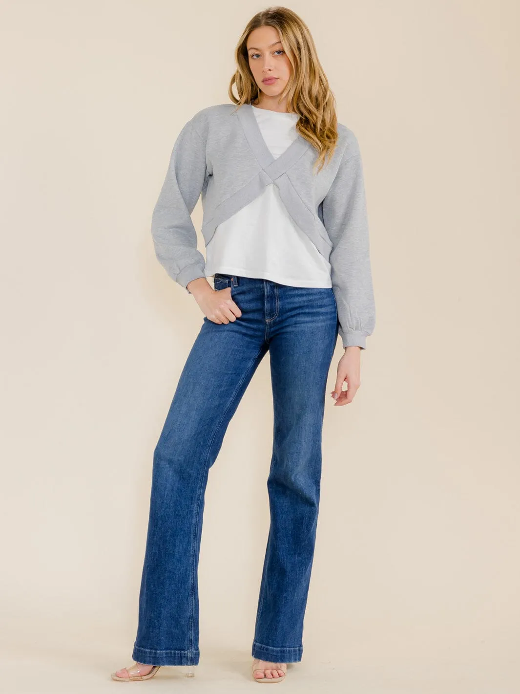 WOMEN'S LONG SLEEVE COLORBLOCK BLOUSE