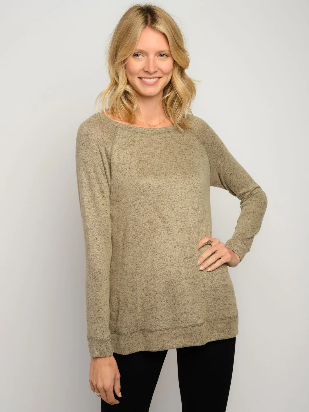 WOMEN'S LONG SLEEVE FLATLOCK STITCHING TOP