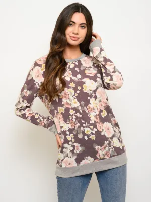 WOMEN'S LONG SLEEVE FLORAL TOP