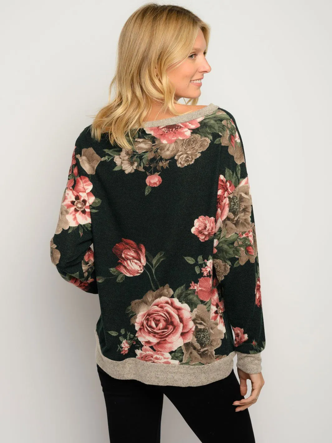 WOMEN'S LONG SLEEVE FLORAL TOP