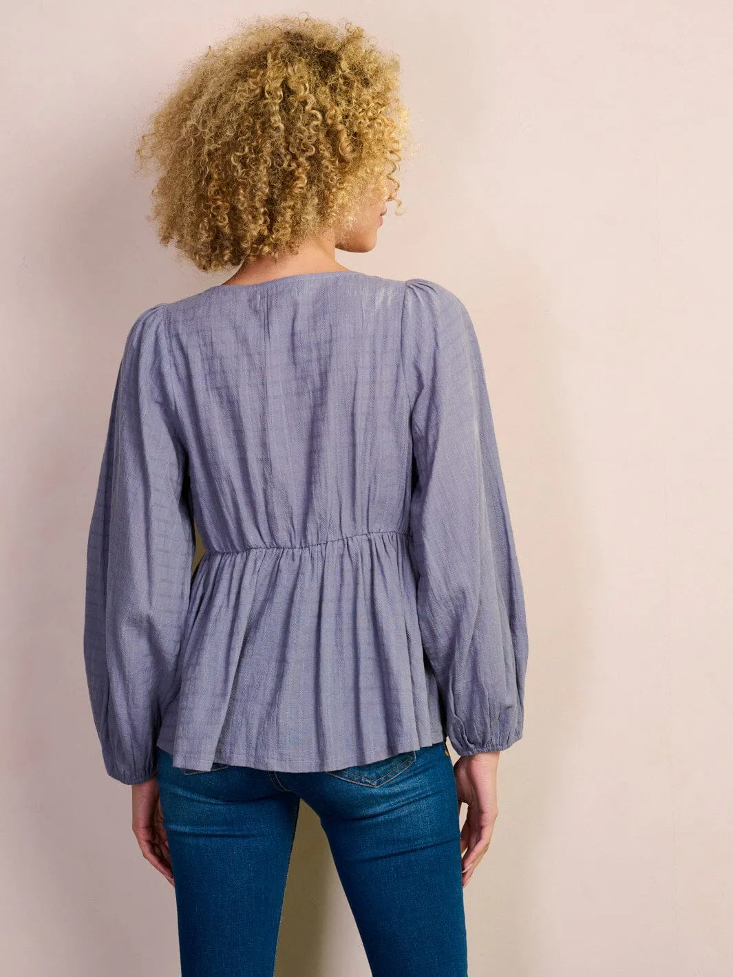 WOMEN'S LONG SLEEVE SQUARE NECK BLOUSE TOP