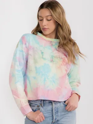 WOMEN'S LONG SLEEVE TIE DYE TOP