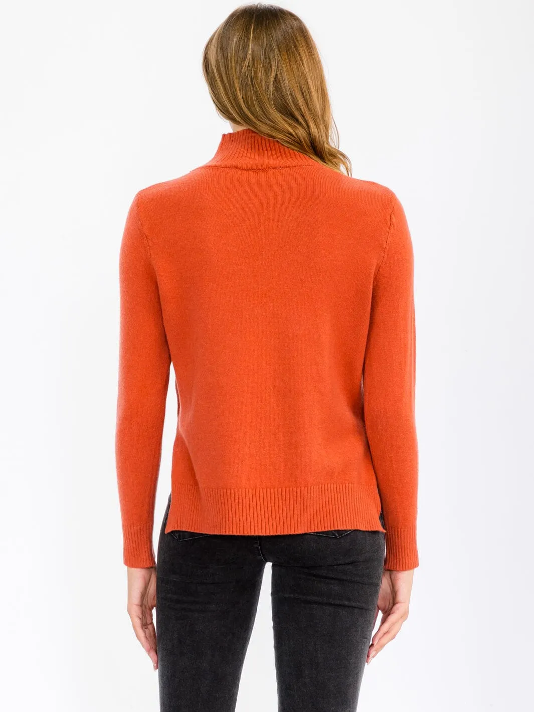 WOMEN'S LONG SLEEVE TURTLE NECK BLOUSE TOP