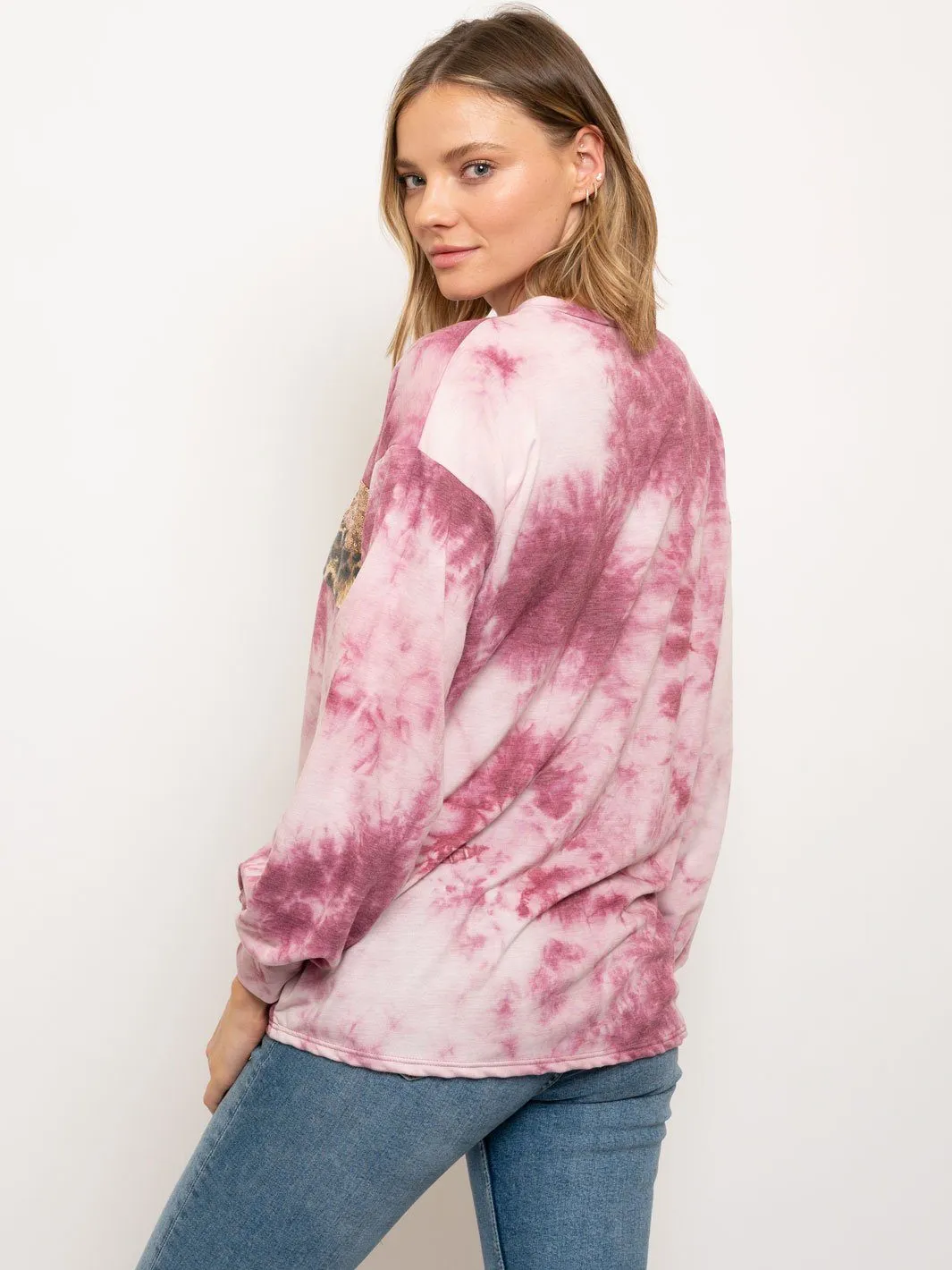 WOMEN'S MULTI PRINT LONG SLEEVE TOP