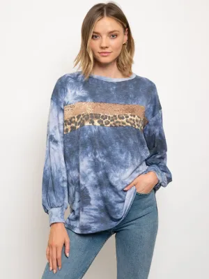 WOMEN'S MULTI PRINT LONG SLEEVE TOP