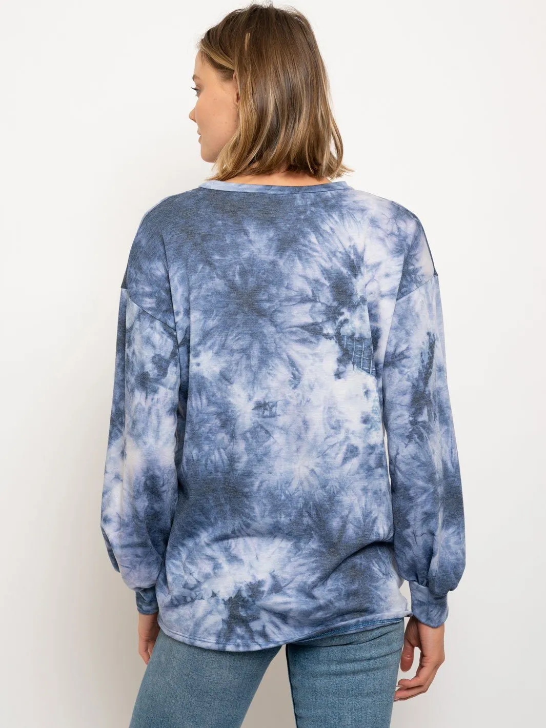 WOMEN'S MULTI PRINT LONG SLEEVE TOP