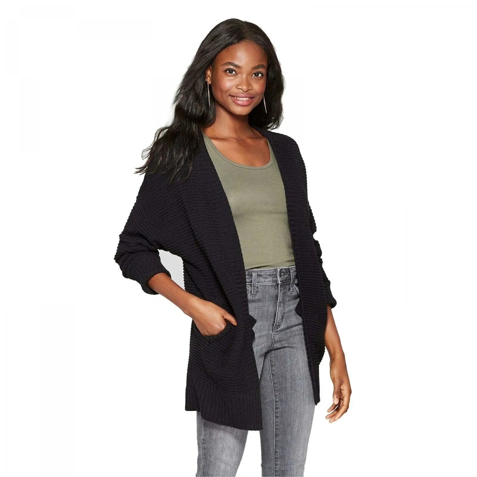 Xhilaration Women's Long Sleeve V-Back Cardigan
