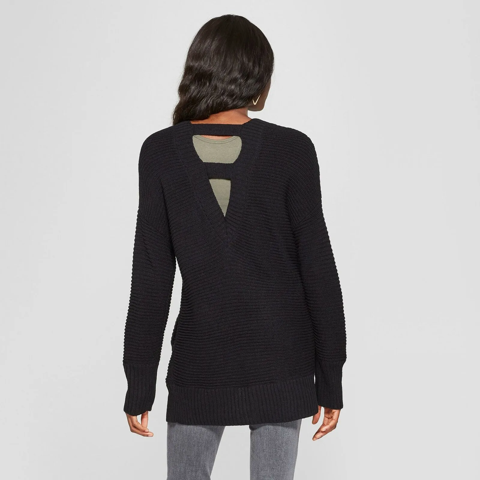 Xhilaration Women's Long Sleeve V-Back Cardigan
